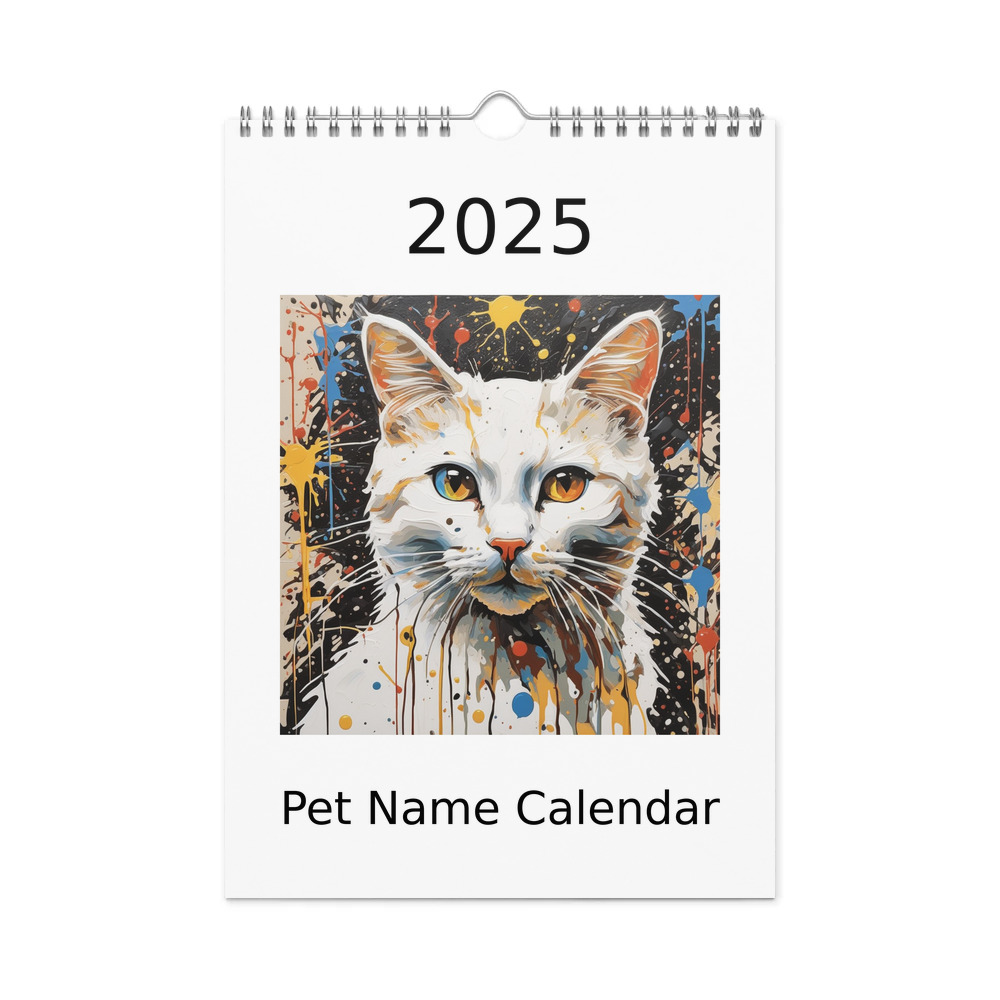 PugMug Custom White Companion Cat Wall Calendar (2026)