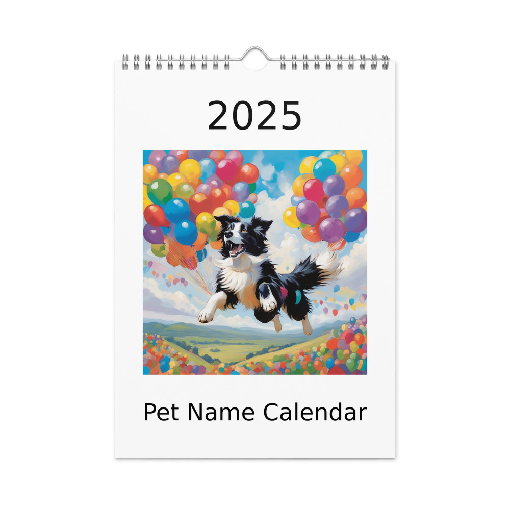 PugMug Custom Border Collie Wall Calendar (2026)