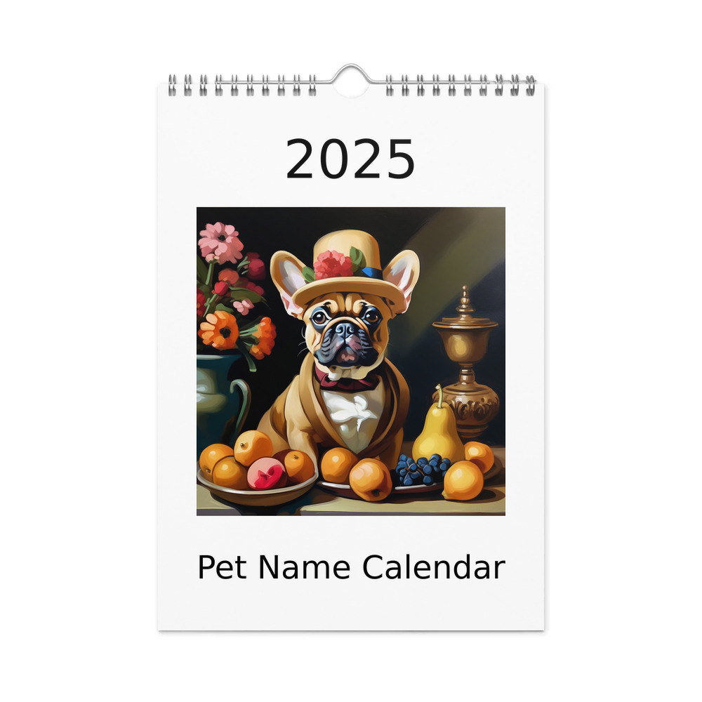 PugMug Custom Tan French Bulldog Wall Calendar (2026)