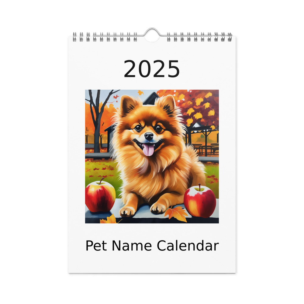 PugMug Custom Tan Pomeranian Wall Calendar (2026)