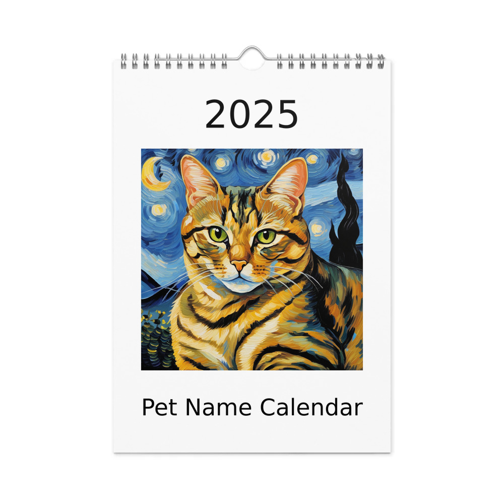 PugMug Custom Tabby Exotic Cat Wall Calendar (2026)