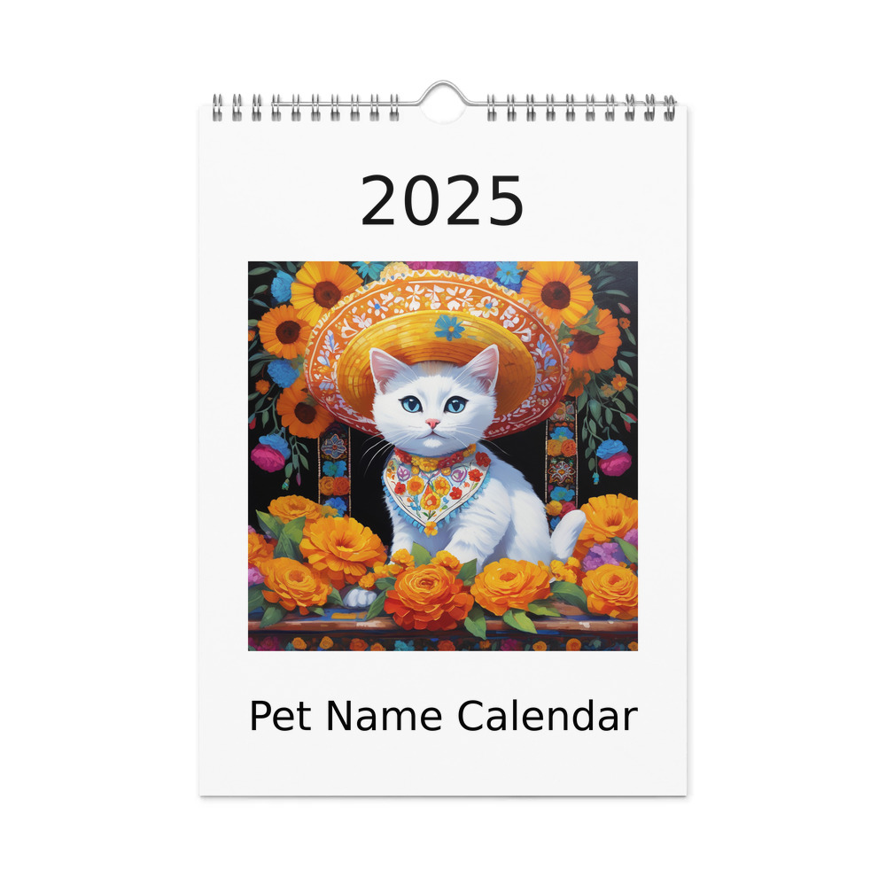 PugMug Custom White Companion Cat Wall Calendar (2026)