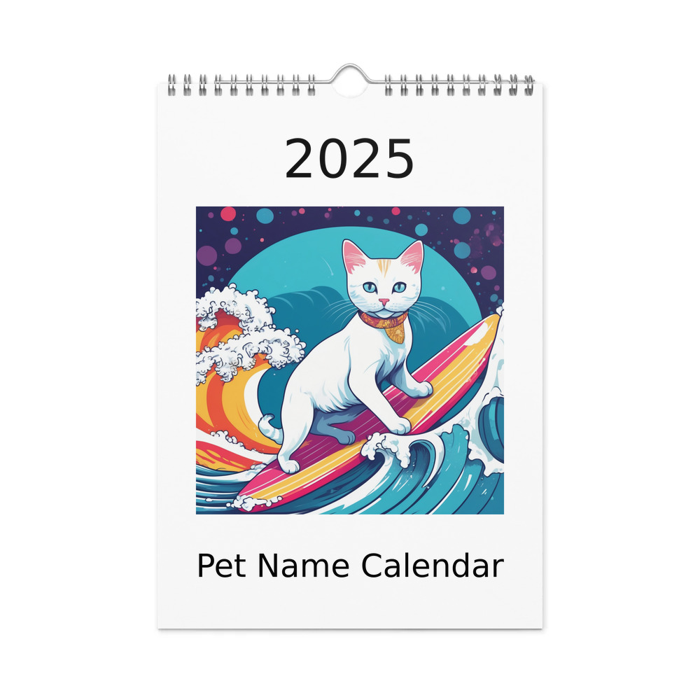 PugMug Custom White Companion Cat Wall Calendar (2026)