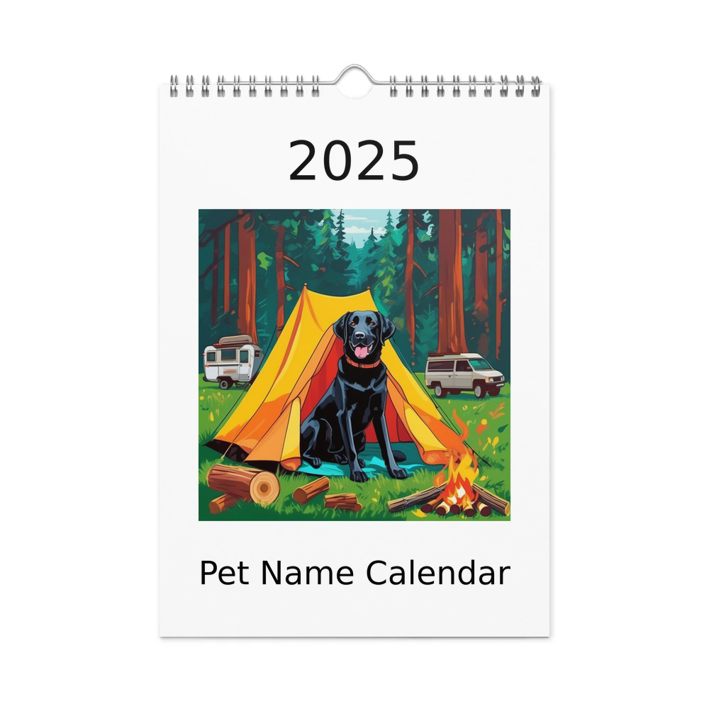 PugMug Custom Black Labrador Retriever Wall Calendar (2026)