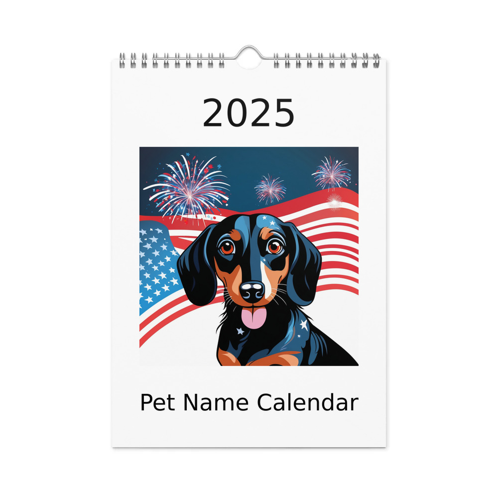 PugMug Custom Black Dachshund Wall Calendar (2026)