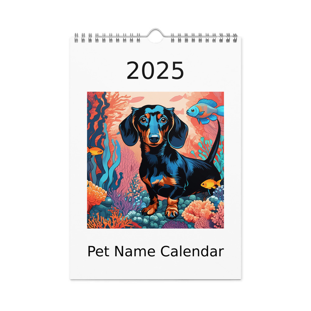 PugMug Custom Black Dachshund Wall Calendar (2026)