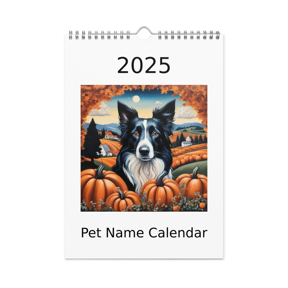 PugMug Custom Border Collie Wall Calendar (2026)