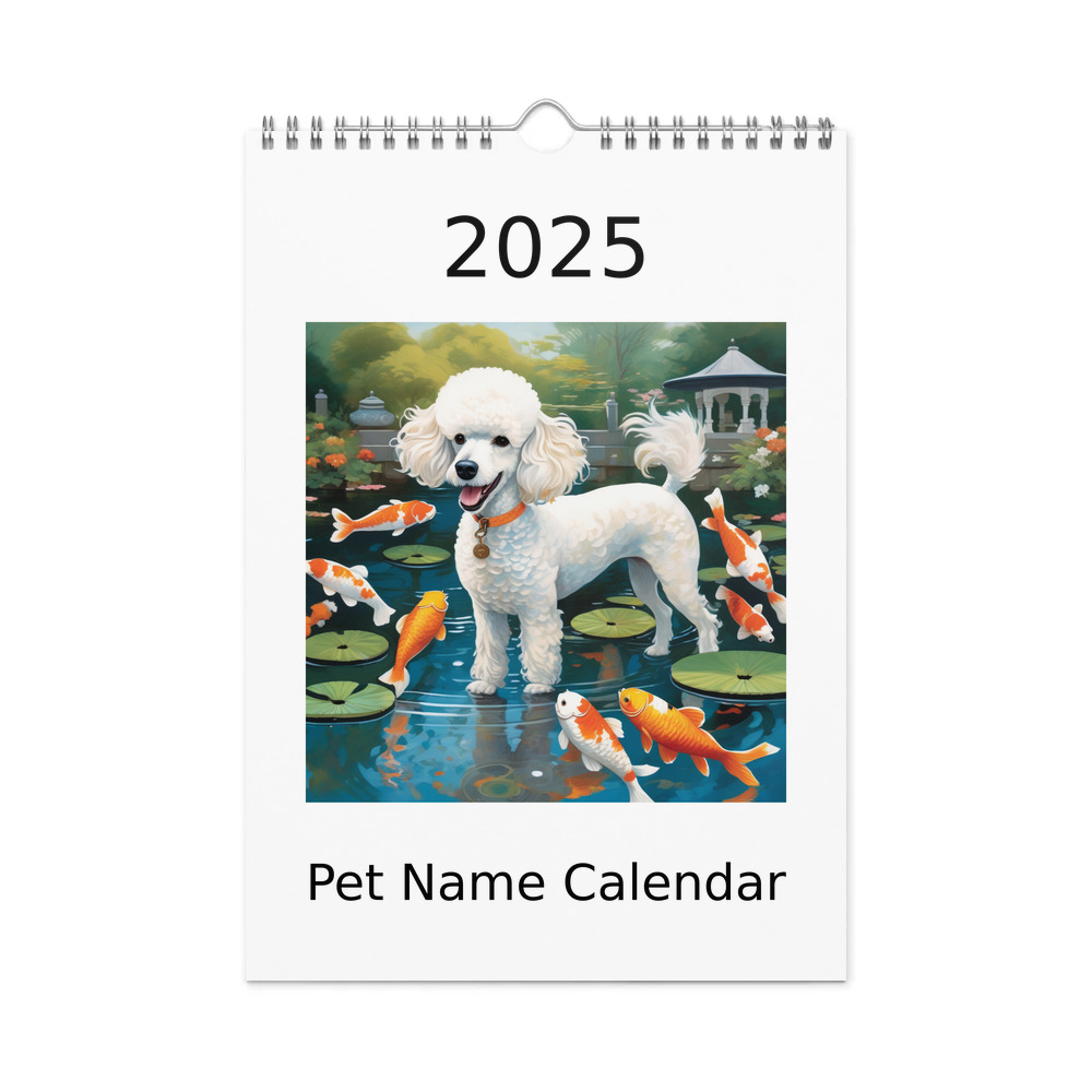 PugMug Custom White Poodle Wall Calendar (2026)