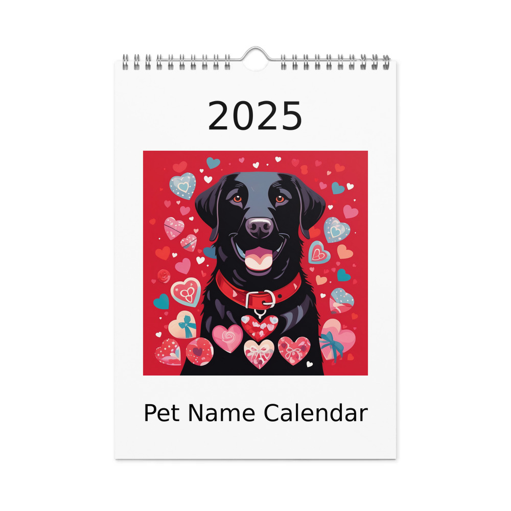 PugMug Custom Black Labrador Retriever Wall Calendar (2026)