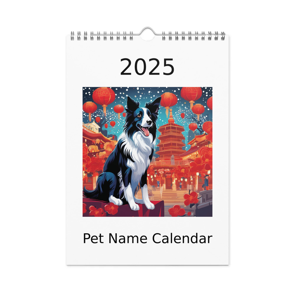 PugMug Custom Border Collie Wall Calendar (2026)