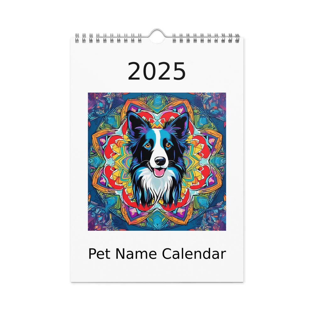 PugMug Custom Border Collie Wall Calendar (2026)