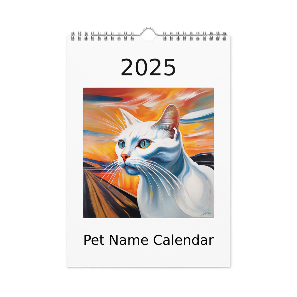 PugMug Custom White Companion Cat Wall Calendar (2026)