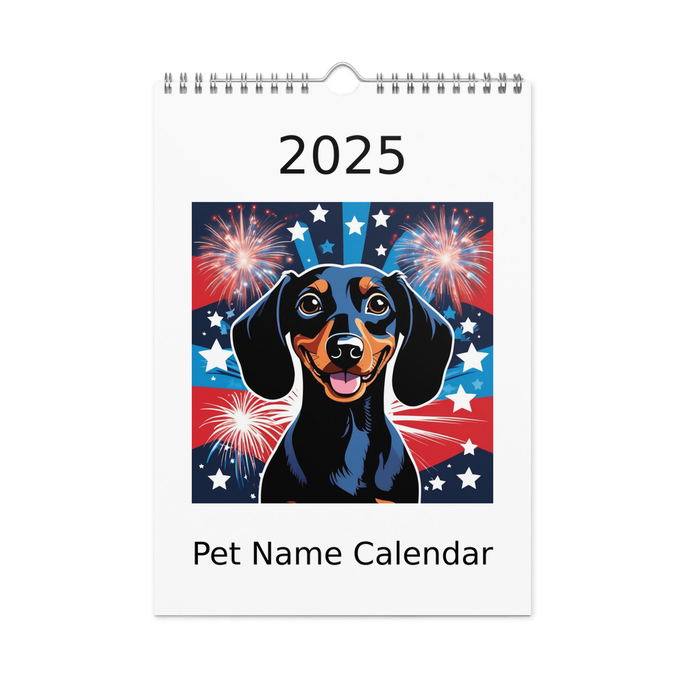 PugMug Custom Black Dachshund Wall Calendar (2026)