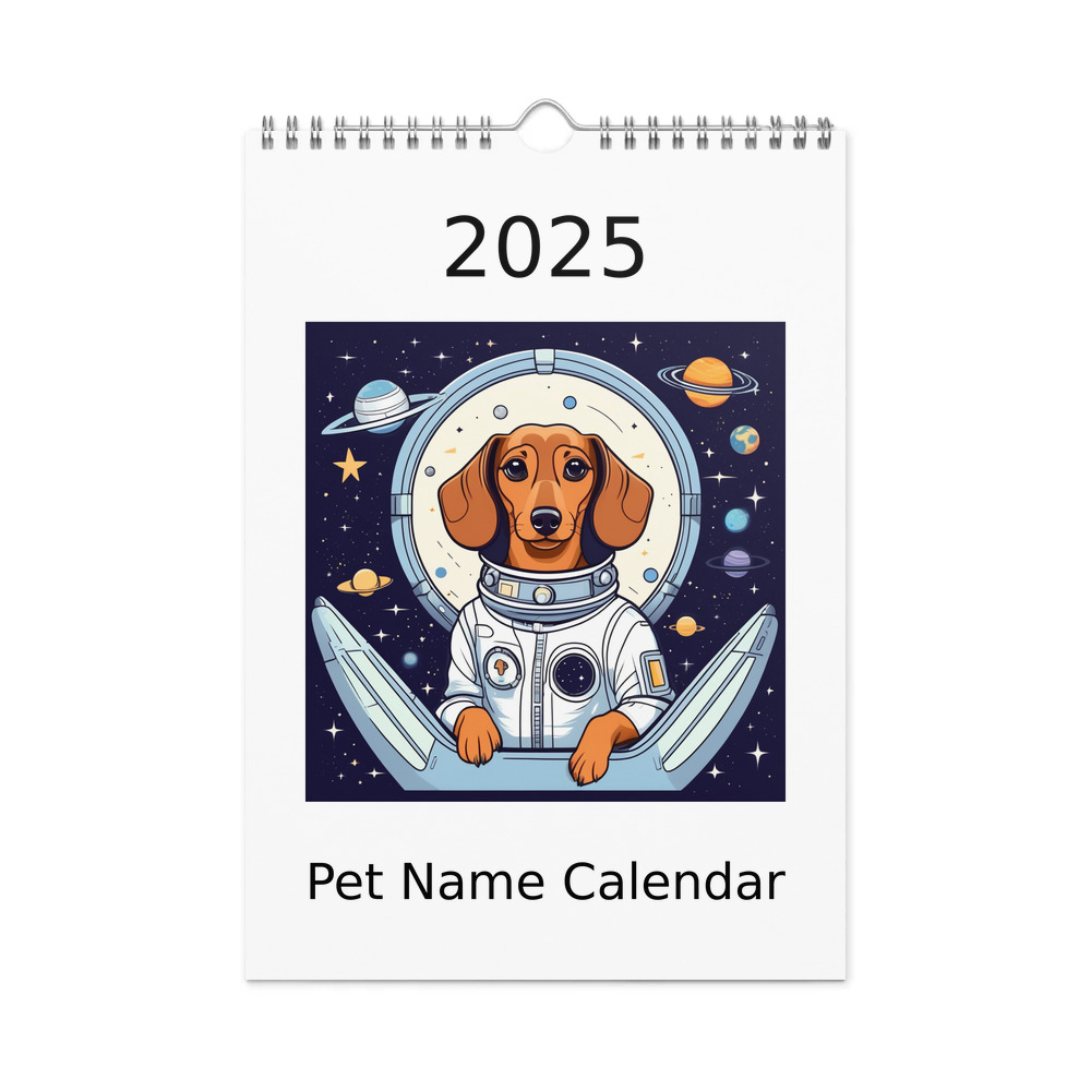 PugMug Custom Tan Dachshund Wall Calendar (2026)