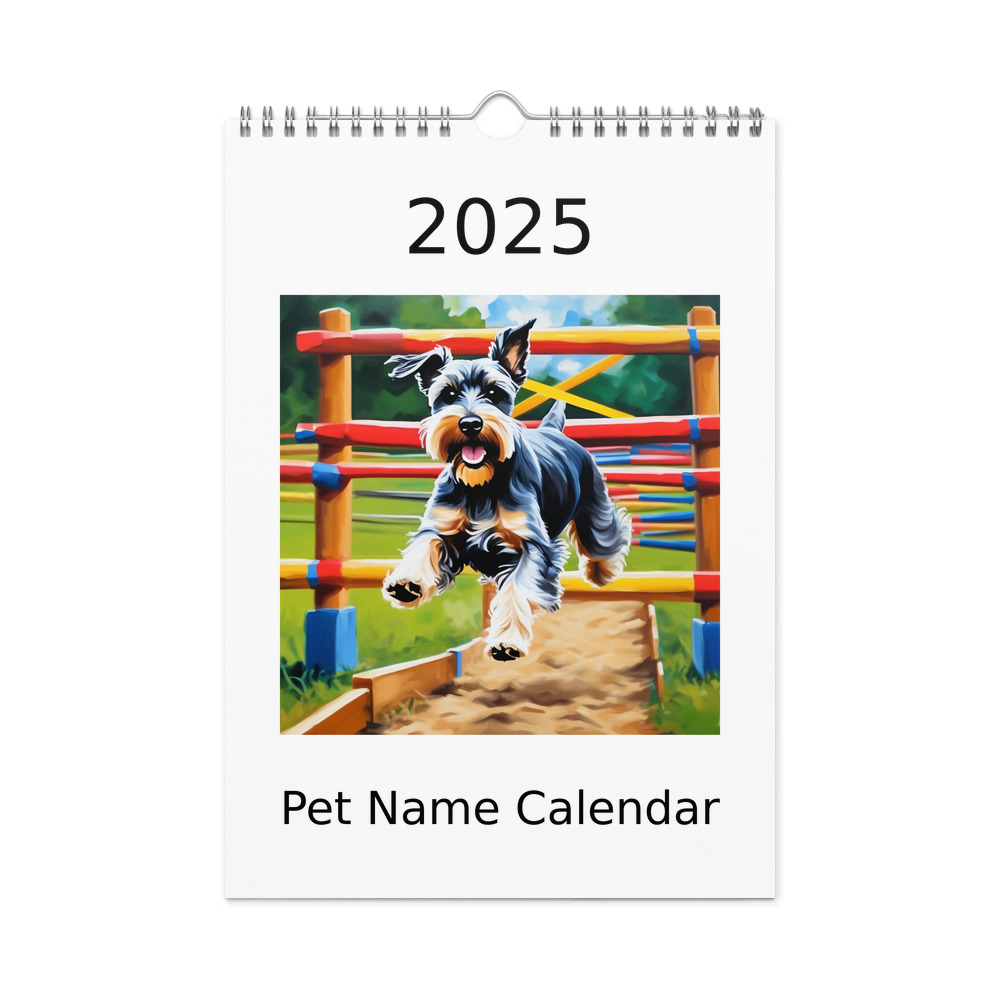 PugMug Custom Miniature Schnauzer Wall Calendar (2026)