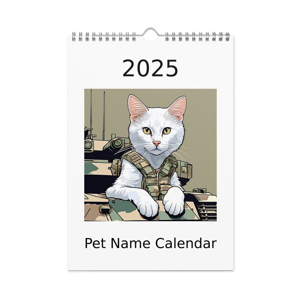 PugMug Custom White Companion Cat Wall Calendar (2026)