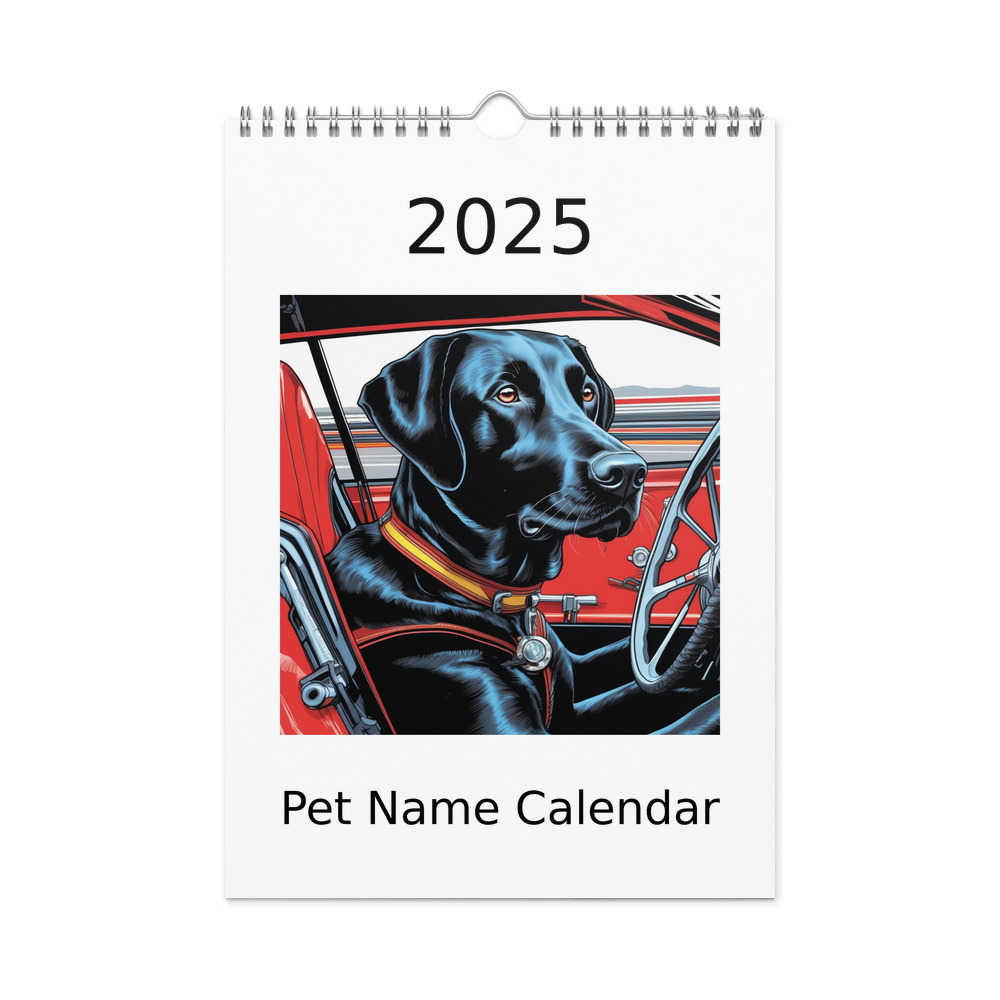 PugMug Custom Black Labrador Retriever Wall Calendar (2026)