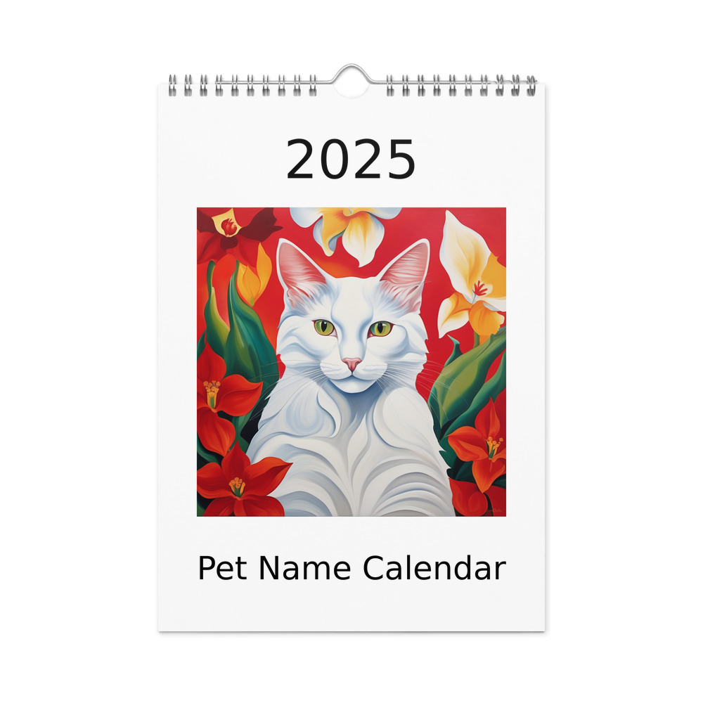 PugMug Custom White Companion Cat Wall Calendar (2026)