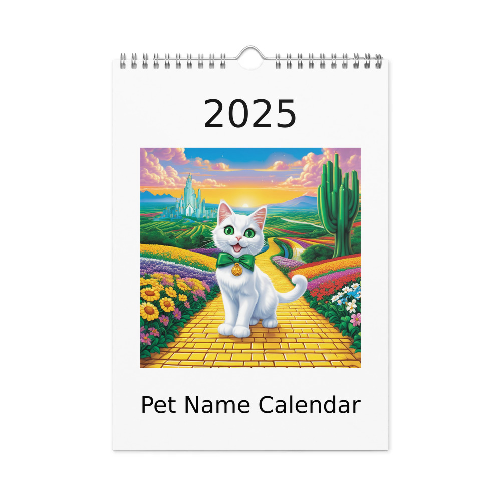 PugMug Custom White Companion Cat Wall Calendar (2026)