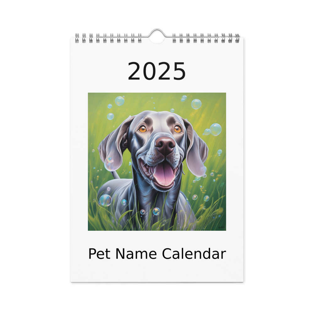 PugMug Custom Weimaraner Wall Calendar (2026)