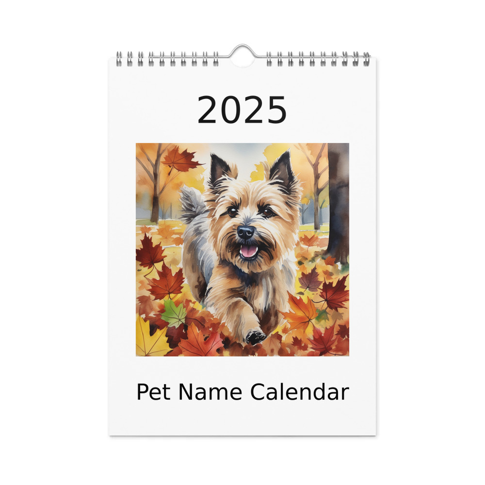 PugMug Custom Cairn Terrier Wall Calendar (2026)