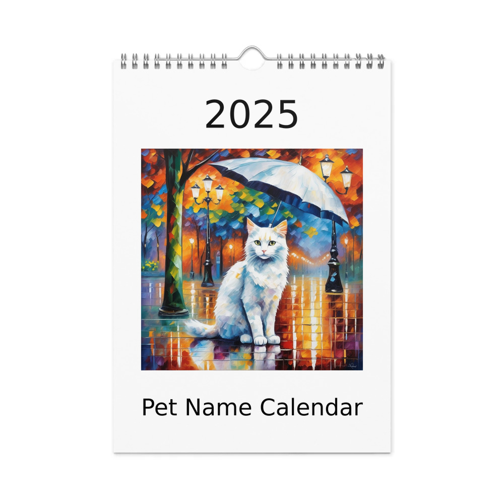 PugMug Custom White Companion Cat Wall Calendar (2026)
