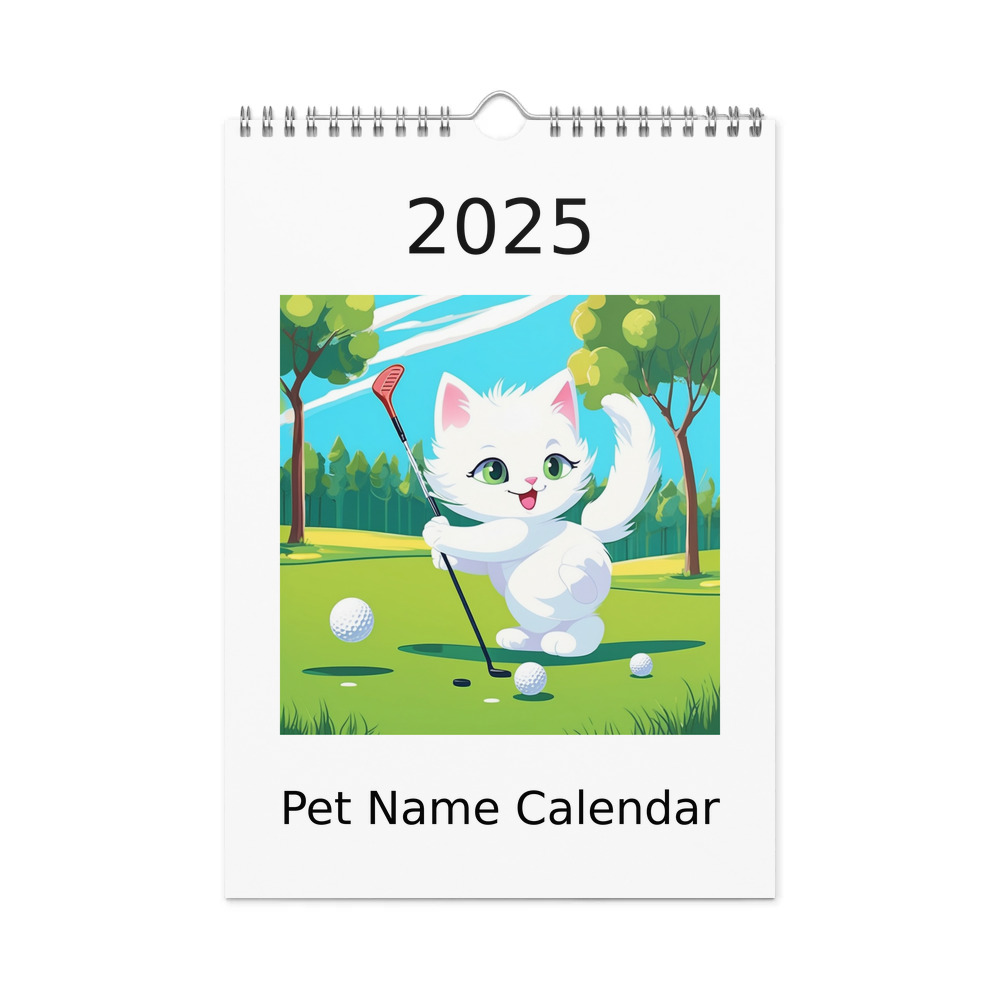 PugMug Custom White Companion Cat Wall Calendar (2026)