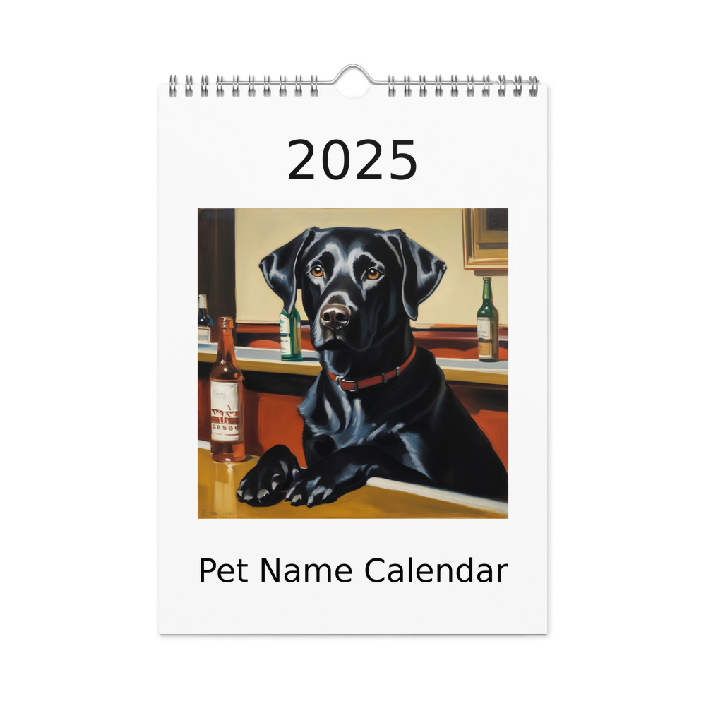 PugMug Custom Black Labrador Retriever Wall Calendar (2026)