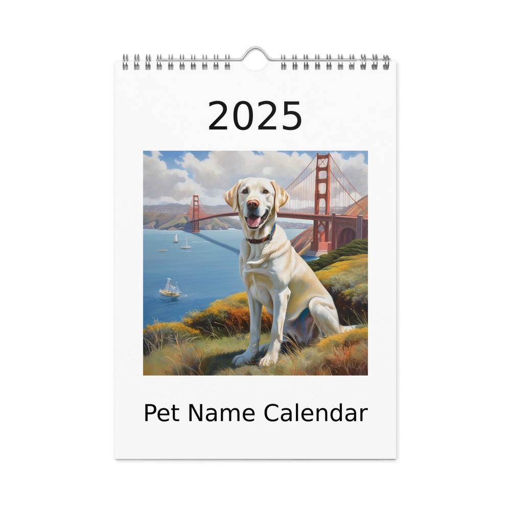 PugMug Custom White Labrador Retriever Wall Calendar (2026)