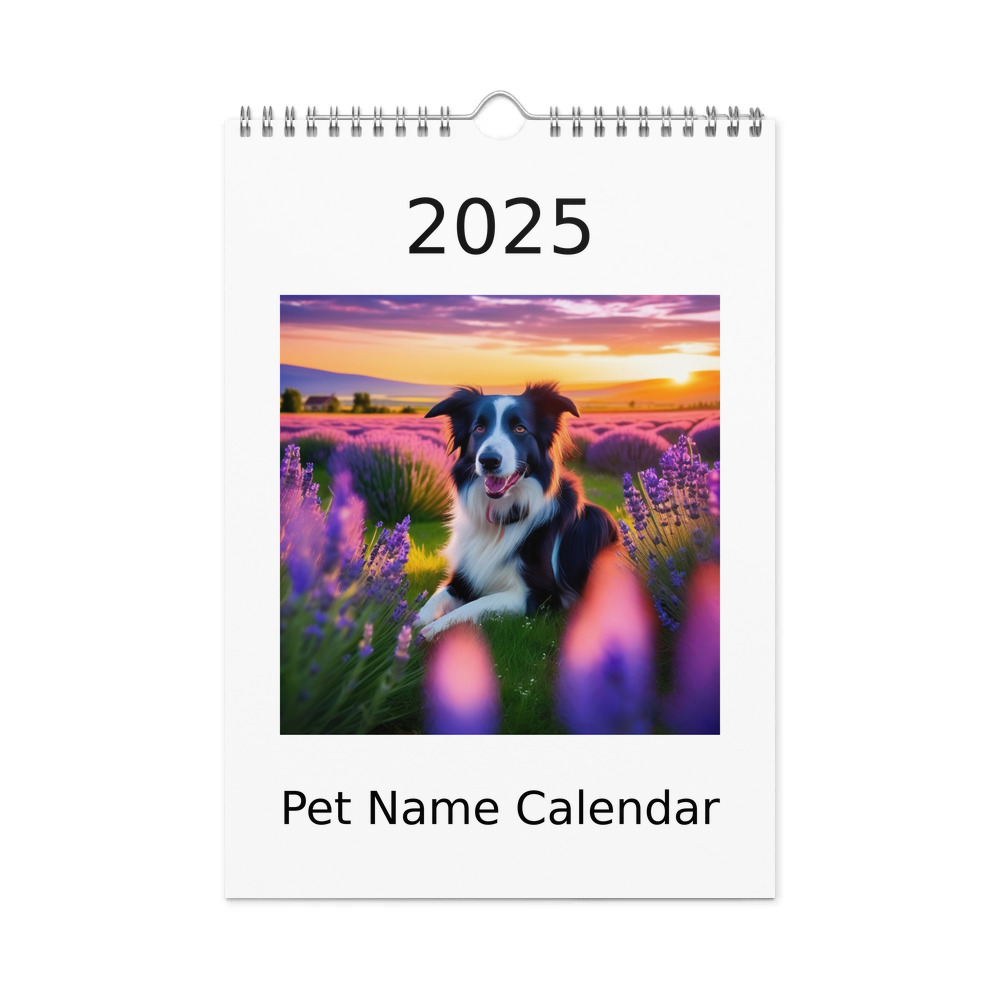 PugMug Custom Border Collie Wall Calendar (2026)