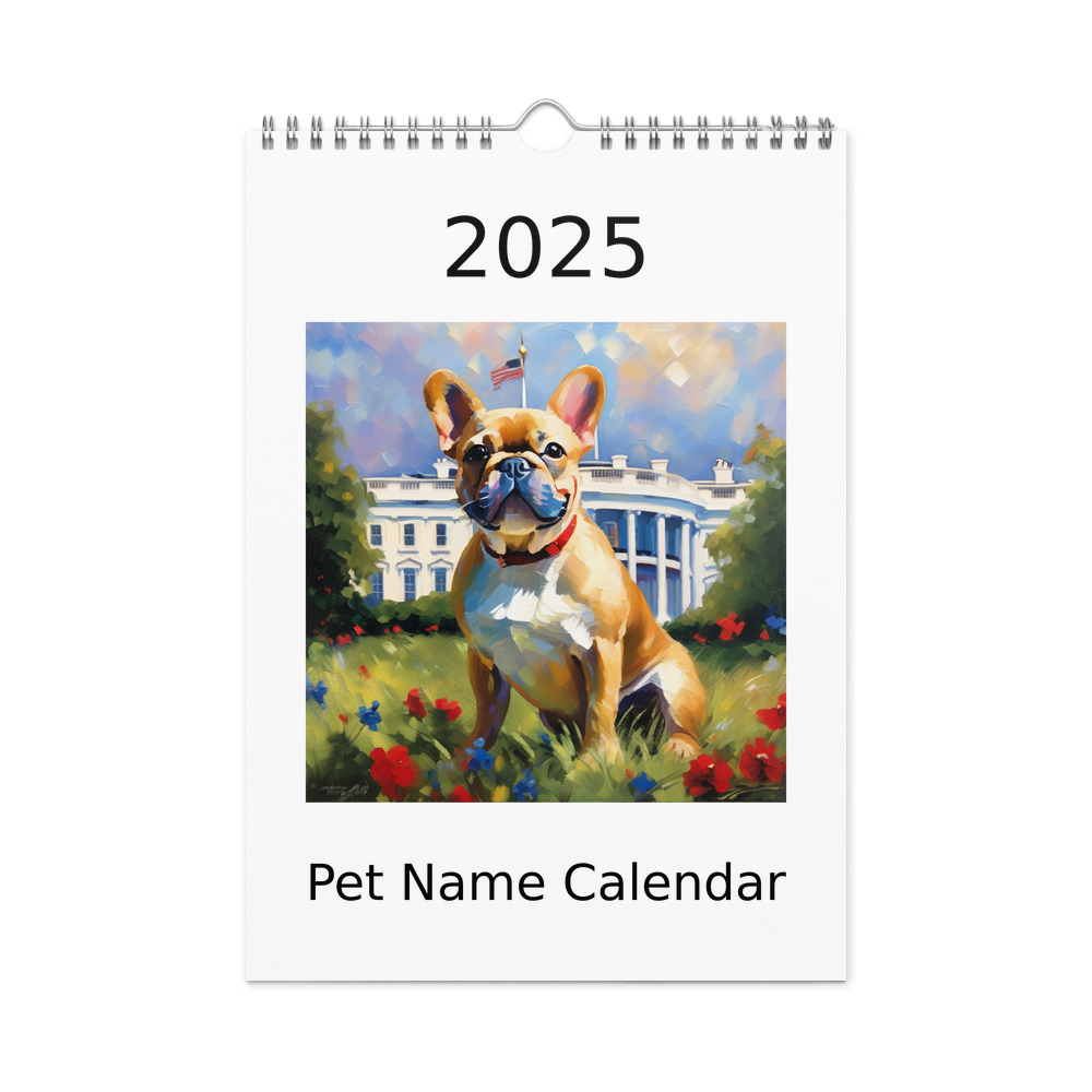 PugMug Custom Tan French Bulldog Wall Calendar (2026)