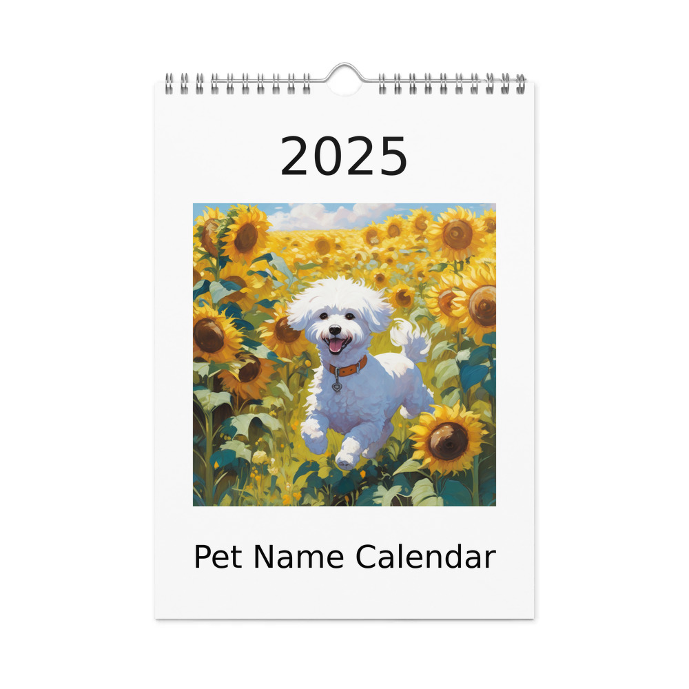 PugMug Custom Bichons Frise Wall Calendar (2026)
