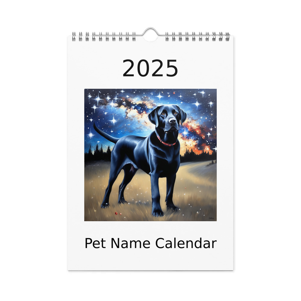 PugMug Custom Black Labrador Retriever Wall Calendar (2026)