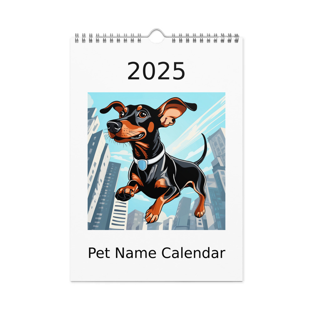 PugMug Custom Black Dachshund Wall Calendar (2026)