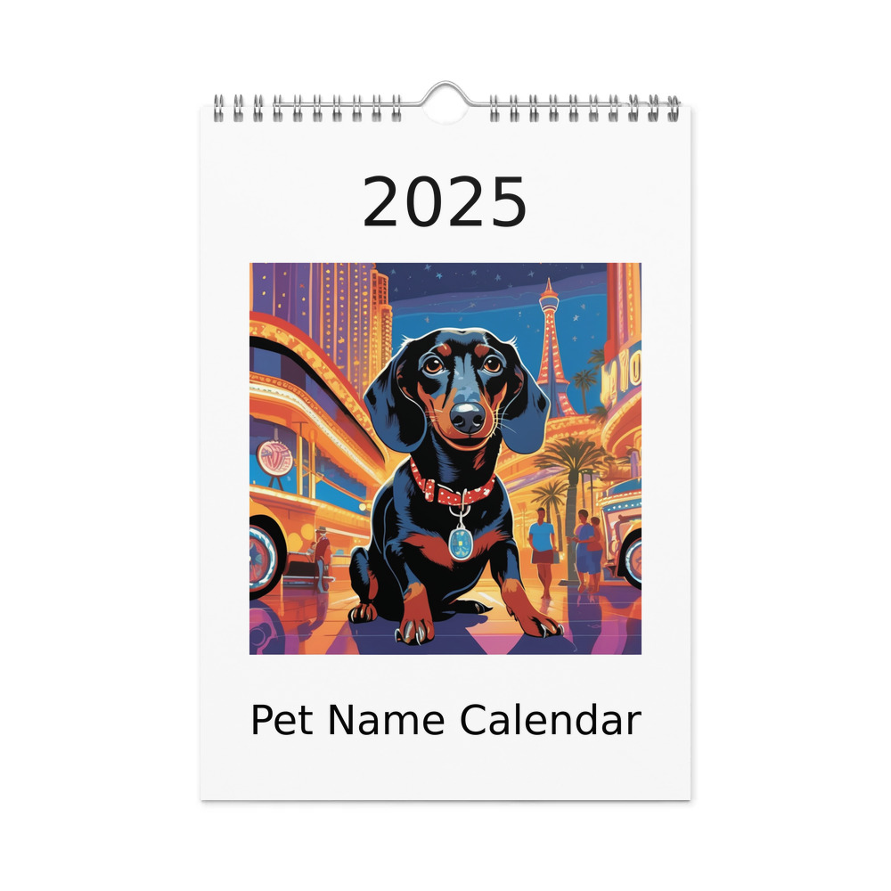 PugMug Custom Black Dachshund Wall Calendar (2026)