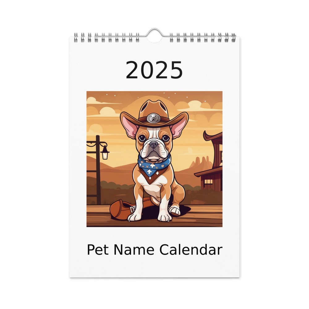 PugMug Custom Tan French Bulldog Wall Calendar (2026)