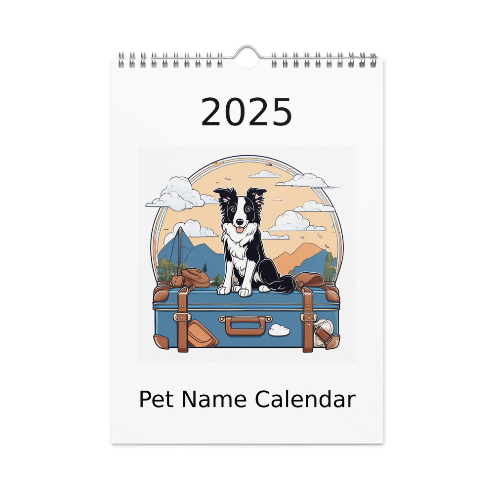 PugMug Custom Border Collie Wall Calendar (2026)