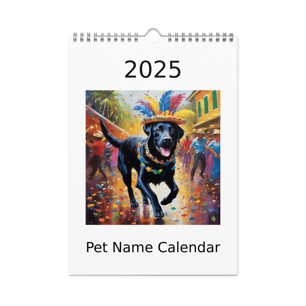 PugMug Custom Black Labrador Retriever Wall Calendar (2026)