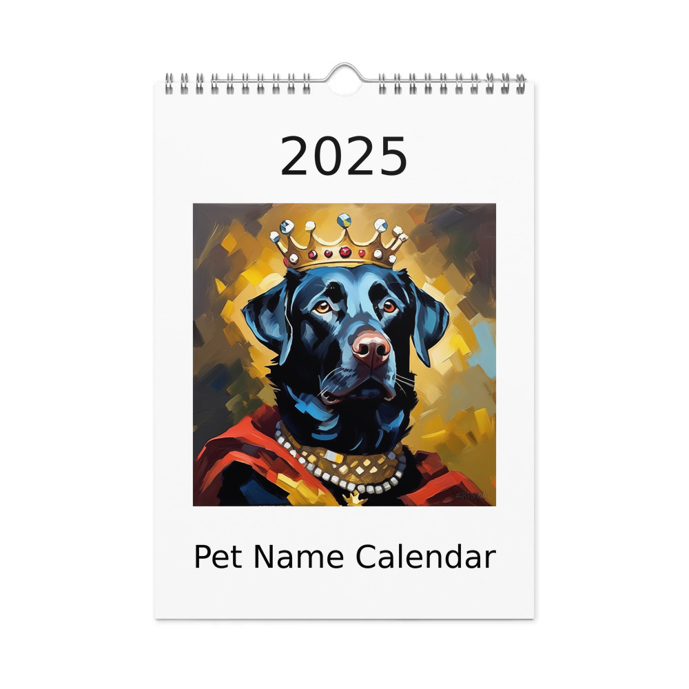 PugMug Custom Black Labrador Retriever Wall Calendar (2026)