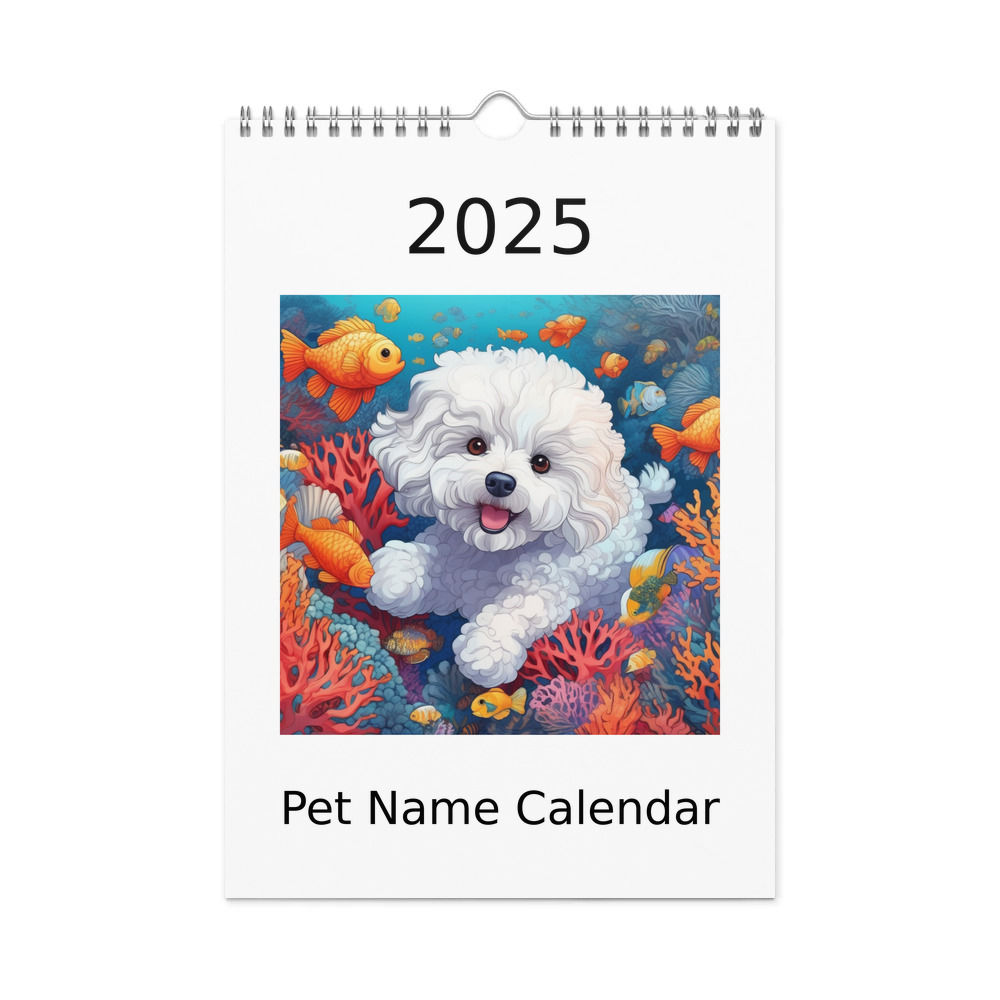 PugMug Custom Bichons Frise Wall Calendar (2026)