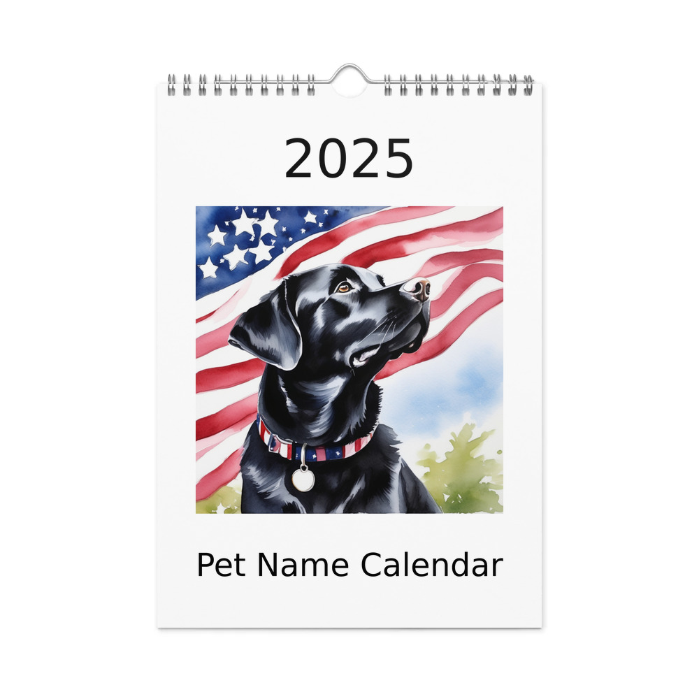 PugMug Custom Black Labrador Retriever Wall Calendar (2026)