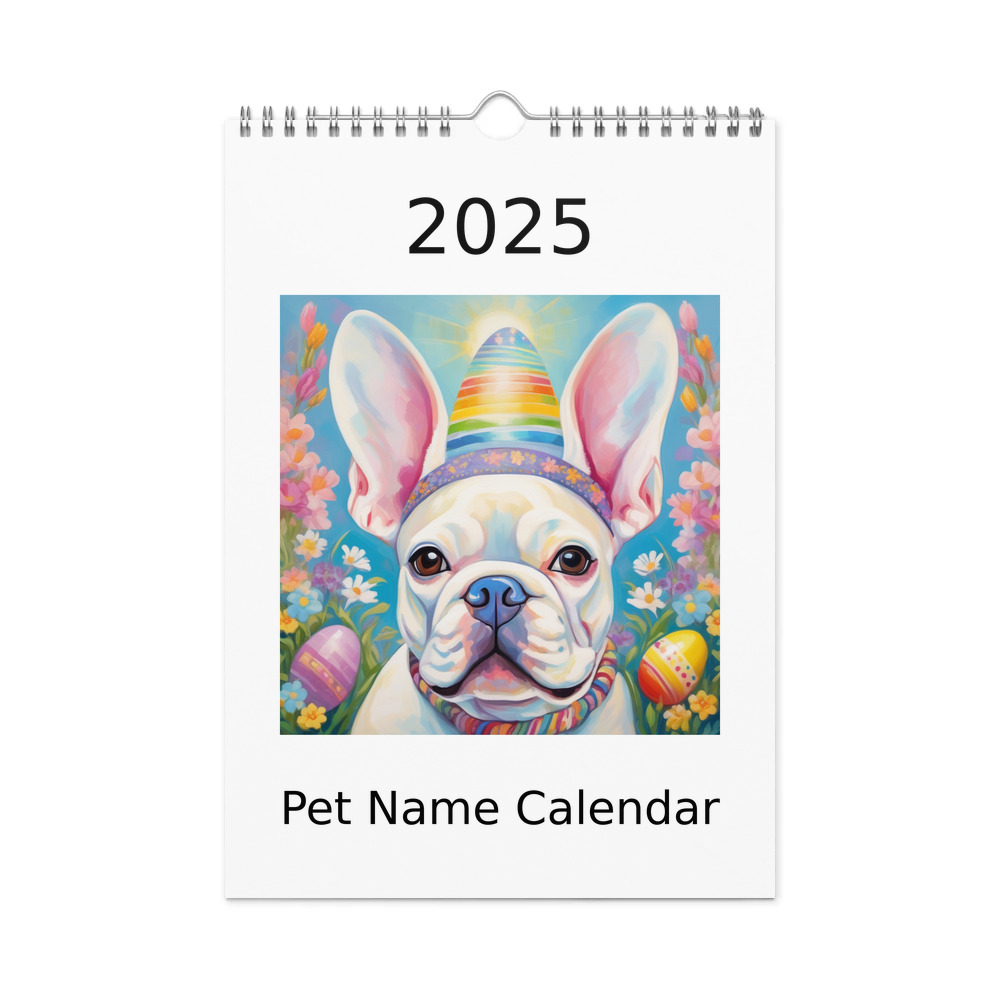 PugMug Custom White French Bulldog Wall Calendar (2026)