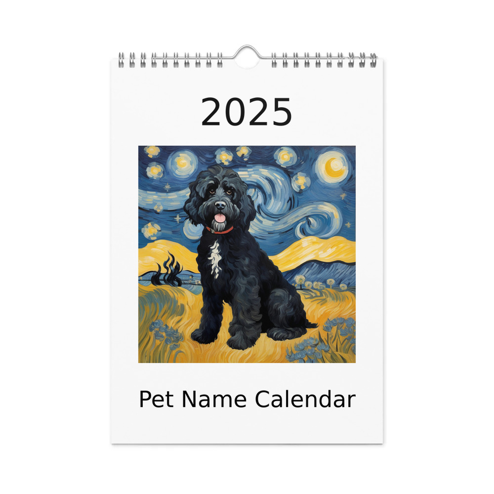PugMug Custom Portuguese Water Dog Wall Calendar (2026)