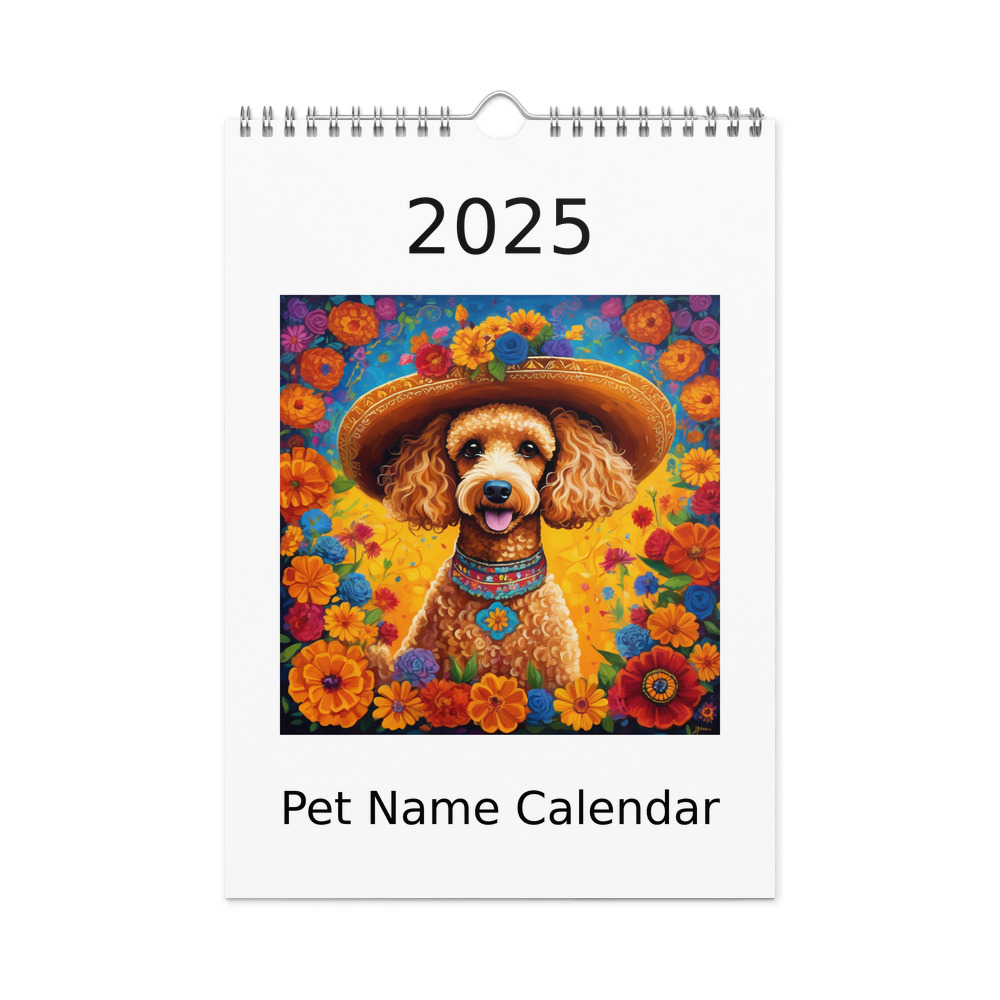 PugMug Custom Tan Poodle Wall Calendar (2026)