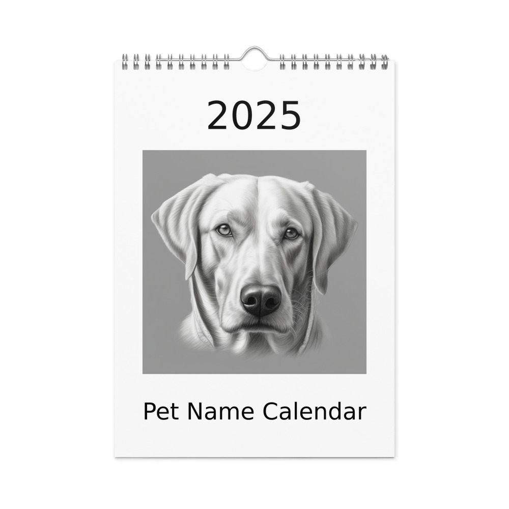 PugMug Custom White Labrador Retriever Wall Calendar (2026)