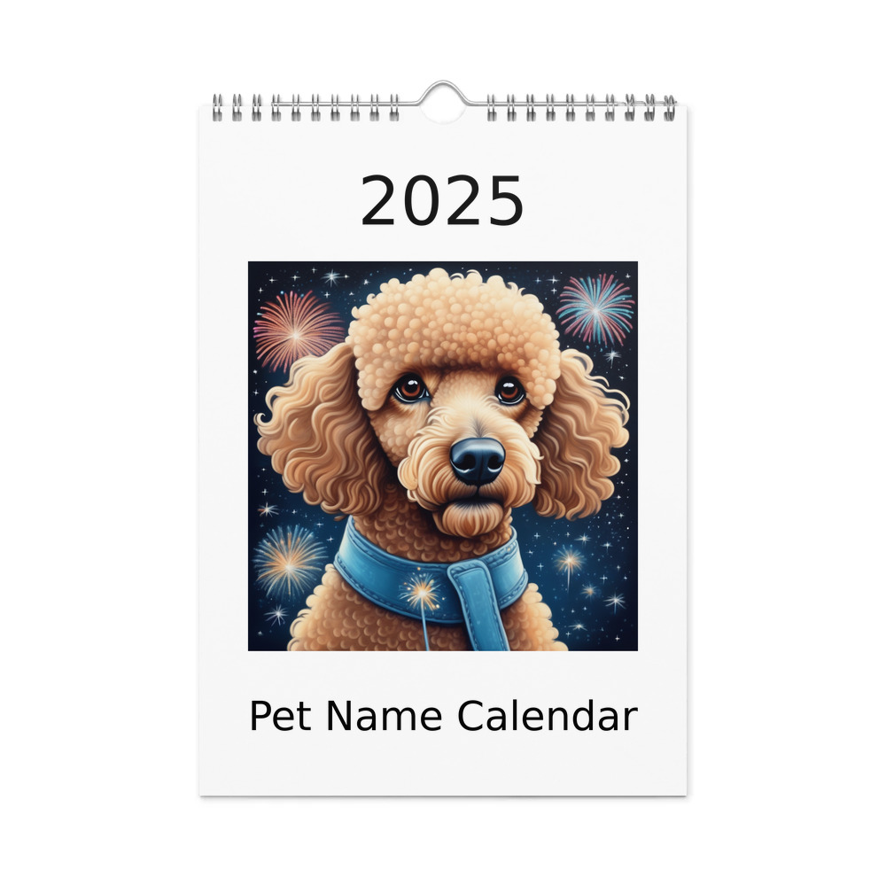 PugMug Custom Tan Poodle Wall Calendar (2026)