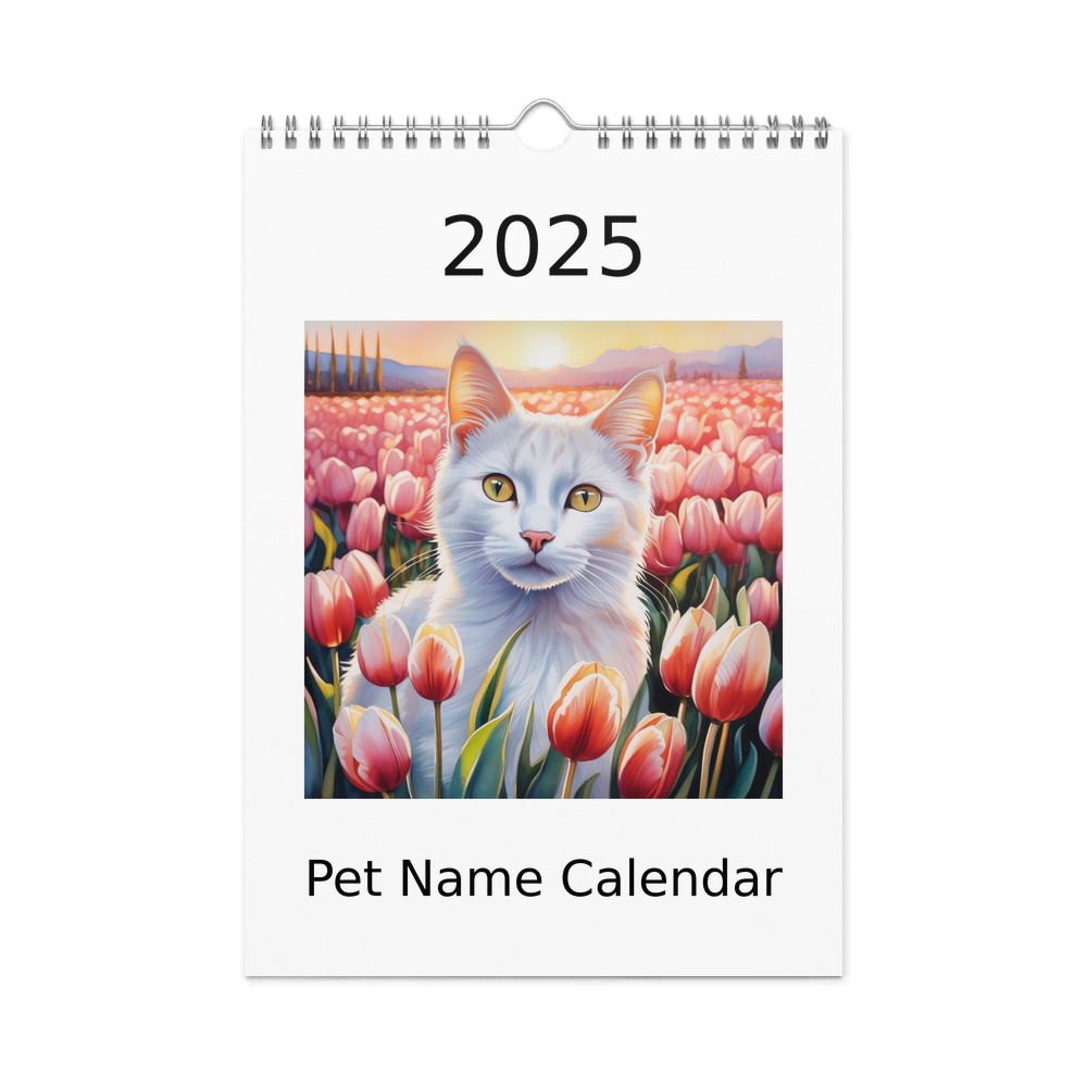 PugMug Custom White Companion Cat Wall Calendar (2026)