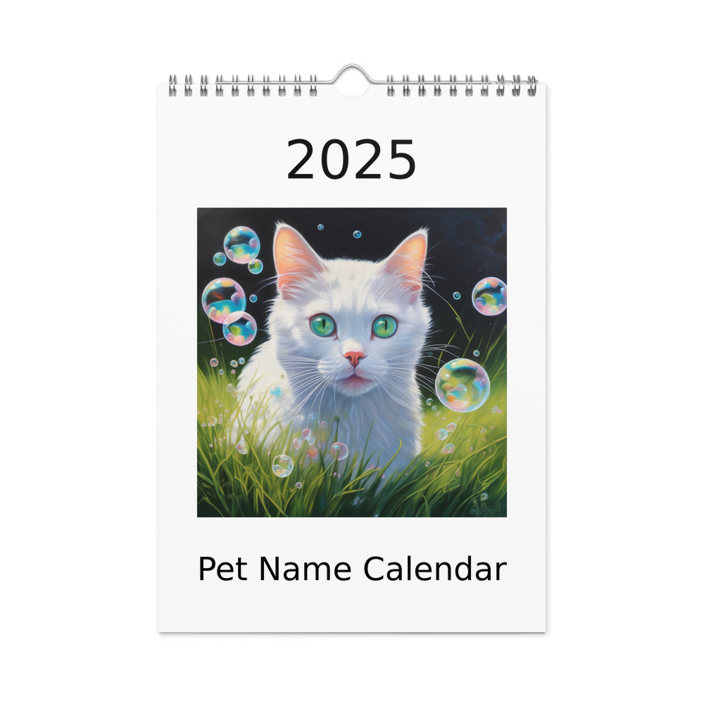 PugMug Custom White Companion Cat Wall Calendar (2026)