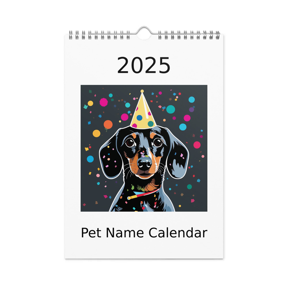 PugMug Custom Black Dachshund Wall Calendar (2026)