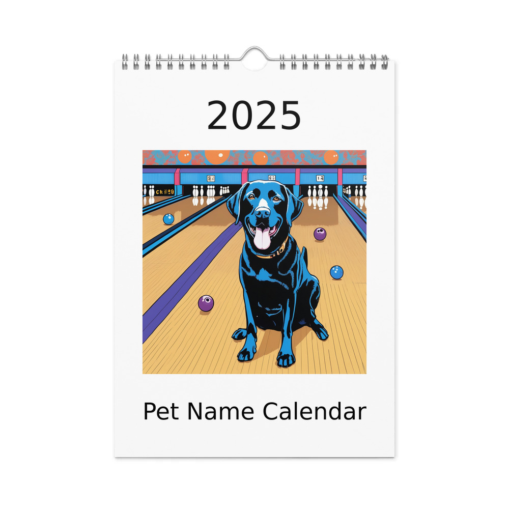 PugMug Custom Black Labrador Retriever Wall Calendar (2026)